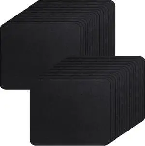 Crtiin 50 Pack Mouse Pad Bulk Computer Mouse Pad Gaming Mousepad for Computers, Laptop, Back to School Office Graduation Gifts with Non Slip Rubber Base(9.84 x 11.81 Inch,Black)