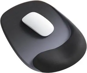 ErgoEase Ergonomic Mouse Pad with Gel Wrist Support - Premium Lycra Fabric, Non-Slip, Ideal for Laptop & Desktop, Office & GamingDesk Accessories (02Onxy Black)