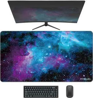 Mydours 36"x20" Large Gaming Mouse Pad - Mouse Pad with Non-Slip Rubber & Fabric Surface - Large Desk Mat for Computer Office Home Working - XL Desk Protector Pad (Universe)
