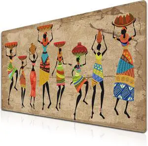 Large Mousepad African Woman Office Decor Gaming Mousepads Computer Desk Mat Mat Mouse Pad Waterproof Non-Slip Rubber Base 35.4 X 15.7 for Game Office, Grunge African Dancer Large Mousepad African Woman Office Decor Gaming Mousepads Computer Desk Mat Mat Mouse Pad Waterproof Non-Slip Rubber Base 35.4 X 15.7 for Game Office, Grunge African Dancer