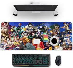 Anime Character Mouse Pad for Computer - Anime Gaming Large Mouse Pad Non Slip Rubber Mat for Computers, Desktop PC Laptop Office Big Mousepad 31.5x11.8x0.12inch