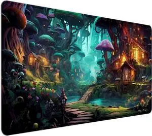 Mushroom Anime Desk Mat(35.4x15.7 in), Fairy Forest Large Gaming Mouse Pad for Laptop Computer, Tabletop Magic Play Mats Full Desk Mouse Pad, Fantasy Art XXL Playmat Mousepad Mushroom Anime Desk Mat(35.4x15.7 in), Fairy Forest Large Gaming Mouse Pad for Laptop Computer, Tabletop Magic Play Mats Full Desk Mouse Pad, Fantasy Art XXL Playmat Mousepad