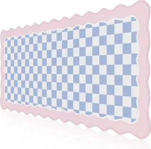 iCasso Pink Mouse Pad,Cute Desk mat Design with Scalloped Edges,Extended Large Gaming Mousepad XXL,Soft Lycra Surface Keyboard Mat 15.7X35.4 Inches, Non-Slip Rubber Base Desk Pad for Home Office Dorm