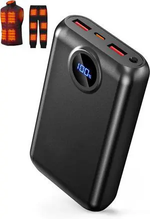 Heated Vest Battery Pack Compatible with Soleilwear TIDEWE, Portable Power Bank for Heated Vests Hoodies, Phones, Camping Chair with Digital Screen (NOT for DC 7.4V/12V) Heated Vest Battery Pack Compatible with Soleilwear TIDEWE, Portable Power Bank for Heated Vests Hoodies, Phones, Camping Chair with Digital Screen (NOT for DC 7.4V/12V)