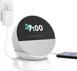 PlusAcc Stand for Spot with USB-C and USB-A Charging Ports, Desktop Holder Base Accessories Table Charger Stand for Cellphones and Earbuds, Space-Saving Design (White)