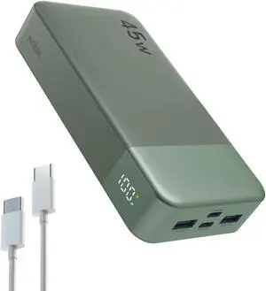 NOBIS Portable Charger, 20000mAh Power Bank, 45W Power Bank Fast Charging, Battery Pack with C to C Cable, Battery Bank with Digital Display for iPhone Android Laptop etc(Green)
