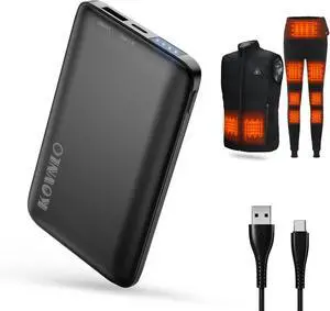 KOVNLO Battery Pack for Heated Vest, 5V 2A 10000mAh USB Power Bank with USB-C Charging Cable, Ultra Thin Portable Charger for Heated Jacket,iPhone, Android KOVNLO Battery Pack for Heated Vest, 5V 2A 10000mAh USB Power Bank with USB-C Charging Cable, Ultra Thin Portable Charger for Heated Jacket,iPhone, Android