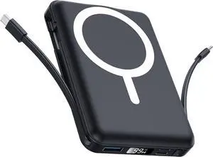 for Magsafe Portable Charger - 10000mAh Battery Pack for Magsafe with USB-C Cable and PD 20W USB C Fast Charging LED Display, Magnetic Wireless Power Bank for iPhone 17/16/15/14/13/12/Pro/Pro Max