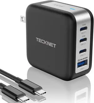 TECKNET 100W USB C Charger, 4-Port PD 3.0 GaN Fast Wall Charger Block, Foldable Power Adapter, with Type C Cable for iPhone 16/15/14/13 Pro, MacBook Pro, iPad, AirPods, Dell XPS, Pixel, Samsung,Switch TECKNET 100W USB C Charger, 4-Port PD 3.0 GaN Fast Wall Charger Block, Foldable Power Adapter, with Type C Cable for iPhone 16/15/14/13 Pro, MacBook Pro, iPad, AirPods, Dell XPS, Pixel, Samsung,Switch