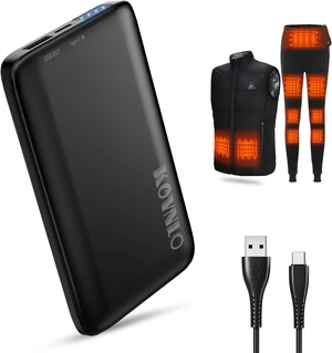 KOVNLO Battery Pack for Heated Vest, Ultra Thin Portable 5V 2A 10000mAh USB Power Bank, Charger for Heated Jacket,iPhone, Android KOVNLO Battery Pack for Heated Vest, Ultra Thin Portable 5V 2A 10000mAh USB Power Bank, Charger for Heated Jacket,iPhone, Android