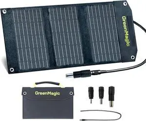 Greenmagic 40 Watt Portable Solar Battery Charger Ideal for Power Battery, Power Station, Smartwatches, Phones, Powerbank, Tablets, Laptops, Cameras, Game Consoles etc Waterproof Fast Charging