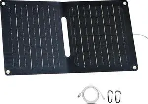 Portable Solar Panel (5V 2A Max) with USB-A Port for Cell Phone, Fan, Flashlight, IPX4 Waterproof Solar Panels, Foldable Solar Charger for Outdoor Camping, Hiking, Travel, Backpacking