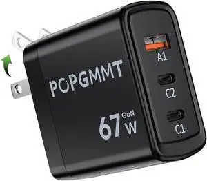 67W USB C Wall Charger, GaN 3-Port GaN Fast Charger, PD QC 3.0 PPS USB C Charger Block, Compact Foldable Power Adapter for Galaxy S25/S24/S23/S22/16 Pro Max/16 Pro/16 Plus/16/15/MacBook Air/Pro, iPad 67W USB C Wall Charger, GaN 3-Port GaN Fast Charger, PD QC 3.0 PPS USB C Charger Block, Compact Foldable Power Adapter for Galaxy S25/S24/S23/S22/16 Pro Max/16 Pro/16 Plus/16/15/MacBook Air/Pro, iPad