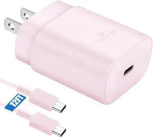 Type C Charger Fast Charging,25W USB C Charger Super Fast Charging Android Phone Charger Block & 12FT Cable Cord for Samsung Galaxy S25/S24 Ultra/S24/S24+/S23 Ultra/S23/S23+/S22/S22Ultra/S21Ultra/S20