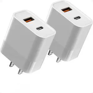 Dual Port Quick Charger Block USB C & A 30W for iPhone 17 Pro Max/Air/16e/16/15/14/13/12/11/iPad/PPS Super Fast Charging Type C Wall Charger Adapter Plug Cube Box for Galaxy S25/S24/S23/S22,White 2Pcs Dual Port Quick Charger Block USB C & A 30W for iPhone 17 Pro Max/Air/16e/16/15/14/13/12/11/iPad/PPS Super Fast Charging Type C Wall Charger Adapter Plug Cube Box for Galaxy S25/S24/S23/S22,White 2Pcs