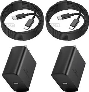 45W Super Fast Type C Charger, 10FT Long USB C to C Cable with 45 Watt PD/PPS Wall Charging Block for Samsung Galaxy S25 Ultra/S25+/S25/S24/S23 Ultra/S23+/S22 Ultra/S22+/S20 Ultra, Tab S (Black 2Pack) 45W Super Fast Type C Charger, 10FT Long USB C to C Cable with 45 Watt PD/PPS Wall Charging Block for Samsung Galaxy S25 Ultra/S25+/S25/S24/S23 Ultra/S23+/S22 Ultra/S22+/S20 Ultra, Tab S (Black 2Pack)