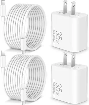 35W USB C Fast Charger for Google Pixel 10/10 Pro XL/10 Pro Fold/9/9 Pro XL/8/8a/8 Pro/7/6/5/4/3 XL, 2-Pack 35W Type C Fast Charger Block & 10FT Long USB C Cable for Galaxy S25/S24/S23/S22/A57/A56/A55 35W USB C Fast Charger for Google Pixel 10/10 Pro XL/10 Pro Fold/9/9 Pro XL/8/8a/8 Pro/7/6/5/4/3 XL, 2-Pack 35W Type C Fast Charger Block & 10FT Long USB C Cable for Galaxy S25/S24/S23/S22/A57/A56/A55