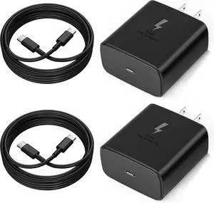 45W Super Fast Charger USB C 2.0 Wall Charging Block Compatible with Samsung S25 Ultra/S25+/S25/S24 Ultra/S24+/S24/S23 Galaxy Tab