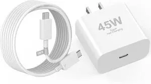 45W USB C Charger for Google Pixel 9/9 Pro/9 Pro XL/9 Pro Fold/8/8A/8 Pro/7 Pro/7A/7/6/5/4/3 XL, 45W Type C Wall Charger Super Fast Charging Block with 10FT Long USB C to USB C Charging Cable Cord