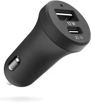 Smartish 2 Port USB Car Charger - Volt 45 Maximum Speed 4.8 Amp Quick Charger Compatible with iPhone Android and All USB Devices (Silk) - Black