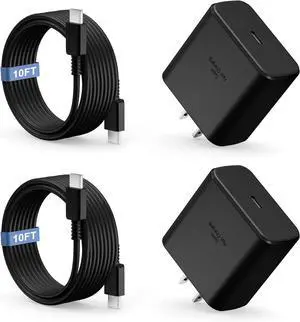 2Pack 45W Type C Super Fast Charger Compatible with Samsung Galaxy S25 Ultra/S25/S24/S23/S22, Galaxy Tab, PPS Charger & 10FT USB C Charger Cable