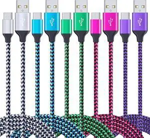 6FT Cable Fast Charging Cord Phone Charger for Samsung Galaxy S25 Ultra Plus S25+ S24 S23 S22 S21 S20 10, A56 A16 A36 A26, iPhone 16e 16 15 Pro Max Plus Series, 5Pack USB A to Type C Cable 6FT Cable Fast Charging Cord Phone Charger for Samsung Galaxy S25 Ultra Plus S25+ S24 S23 S22 S21 S20 10, A56 A16 A36 A26, iPhone 16e 16 15 Pro Max Plus Series, 5Pack USB A to Type C Cable
