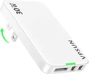 USB Wall Charger Block 30W,3 Port Ultra Thin Flat USB C Charging Plug,Foldable Power Adapter for iPad,iPhone 15/16,Samsung (White, 30w) USB Wall Charger Block 30W,3 Port Ultra Thin Flat USB C Charging Plug,Foldable Power Adapter for iPad,iPhone 15/16,Samsung (White, 30w)