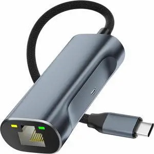 1000Mbps Ethernet Adapter for Chromecast with GoogleTV, USB C TO Ethernet adapter with 100W charging port, ethernet to USB C adapter for Chromecast GoogleTV[HD/4K], Laptop,with More Streaming TV Stick