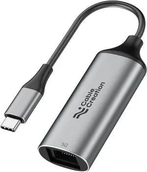 CableCreation 5Gbps USB C to Ethernet Adapter, 5Gbps Type C to RJ45 Network LAN Internet Adapter Compatible with MacBook, XPS, Thunderbolt 5/4/3, Other USB-C Devices CableCreation 5Gbps USB C to Ethernet Adapter, 5Gbps Type C to RJ45 Network LAN Internet Adapter Compatible with MacBook, XPS, Thunderbolt 5/4/3, Other USB-C Devices