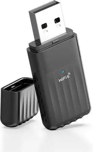 2 in 1 USB Bluetooth Adapter for PC, AX900 2.4G/5G Dual Band & Bluetooth 5.3 WiFi 6 Adapter for Desktop PC, Wireless Network Adapter with Built-in Driver for Windows 10/11, AP Mode (NA1605)