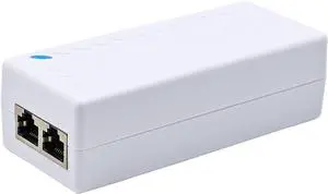 Gigabit PoE+ Injector  Converts Non-PoE to PoE+ (802.3af/at), 30W Power, Plug & Play, Up to 328ft (100m) Range, White  Ideal for IP Cameras, VoIP Phones & More