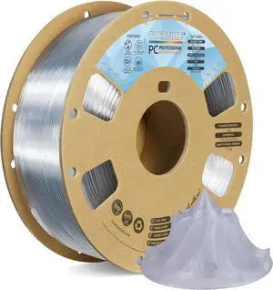 OVERTURE PC Professional Filament, Cardboard Spool, 1kg(2.2lbs), Dimensional Accuracy Probability +/- 0.02mm, Fit Most FDM Printer (Transparent) OVERTURE PC Professional Filament, Cardboard Spool, 1kg(2.2lbs), Dimensional Accuracy Probability +/- 0.02mm, Fit Most FDM Printer (Transparent)