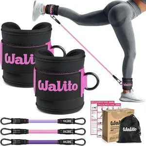 WALITO Ankle Resistance Bands with Cuffs, Exercise Bands for Legs and Butt, Booty Workout Equipment for Kickbacks and Hip Fitness Training WALITO Ankle Resistance Bands with Cuffs, Exercise Bands for Legs and Butt, Booty Workout Equipment for Kickbacks and Hip Fitness Training