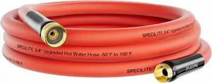 SPECILITE 3/4" Hot/Cold Short Leader Garden Water Hose 15 ft, -50-190, Flexible & Lightweight Rubber Pipes With 3/4" Brass Fittings for Yard, Outdoor, Farm, Red SPECILITE 3/4" Hot/Cold Short Leader Garden Water Hose 15 ft, -50-190, Flexible & Lightweight Rubber Pipes With 3/4" Brass Fittings for Yard, Outdoor, Farm, Red