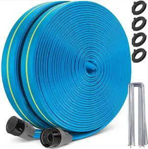 Winisok Upgrade Flat Sprinkler Soaker Hose for Garden 100FT, Heavy Duty 3-Tube Lawn Irrigation Hose with Landscape Stakes, No-Kink Flexible Watering Hose for Yard, Plants (50FT x 2packs) Winisok Upgrade Flat Sprinkler Soaker Hose for Garden 100FT, Heavy Duty 3-Tube Lawn Irrigation Hose with Landscape Stakes, No-Kink Flexible Watering Hose for Yard, Plants (50FT x 2packs)