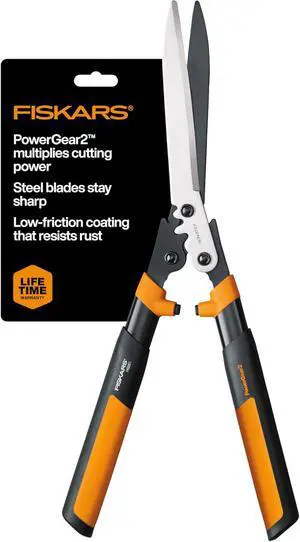 Fiskars 23" Hedge Shears, Hedge Clippers with PowerGear2 Technology that Multiplies Power for Less Effort, Garden Shears with SoftGrip Handles and Shock-Absorbing Bumpers Fiskars 23" Hedge Shears, Hedge Clippers with PowerGear2 Technology that Multiplies Power for Less Effort, Garden Shears with SoftGrip Handles and Shock-Absorbing Bumpers