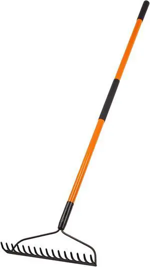 Nohovu Garden Rake - 14 Tine Heavy Duty Rake with 58 Inch Fiberglass Handle Nohovu Garden Rake - 14 Tine Heavy Duty Rake with 58 Inch Fiberglass Handle