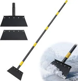 Flat Shovel for Landscaping, Heavy Duty Floor Scraper Long Handle 63", Multifunctional Garden Shovel for Digging, Weeding, Scraping, Ice Remove (2 Blades) Flat Shovel for Landscaping, Heavy Duty Floor Scraper Long Handle 63", Multifunctional Garden Shovel for Digging, Weeding, Scraping, Ice Remove (2 Blades)