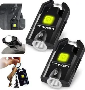 lexall 2 Pack Keychain Flashlight 500 Lumens, USB-C Rechargeable EDC Pocket Light, Aircraft Aluminum, 3 Modes, Cap Clip & Carabiner, Glow-in-Dark Button Camping, Hiking, Concert, Emergency lexall 2 Pack Keychain Flashlight 500 Lumens, USB-C Rechargeable EDC Pocket Light, Aircraft Aluminum, 3 Modes, Cap Clip & Carabiner, Glow-in-Dark Button Camping, Hiking, Concert, Emergency