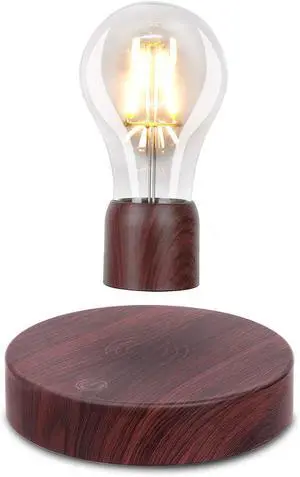 Magnetic Levitating Floating Wireless LED Light Bulb Desk Lamp for Unique Gifts, Room Decor, Night Light, Home Office Decor Desk Tech Toys (Round Wooden Base..) Magnetic Levitating Floating Wireless LED Light Bulb Desk Lamp for Unique Gifts, Room Decor, Night Light, Home Office Decor Desk Tech Toys (Round Wooden Base..)