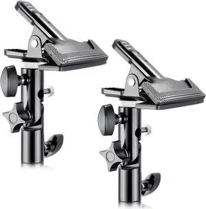 Neewer 2 PCS Photo Studio Heavy Duty Metal Clamp Holder with 5/8" Light Stand Attachment for Reflector Neewer 2 PCS Photo Studio Heavy Duty Metal Clamp Holder with 5/8" Light Stand Attachment for Reflector