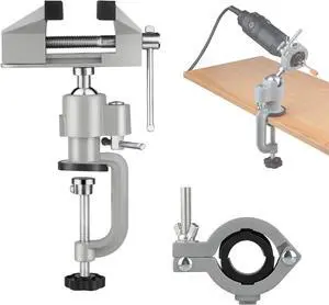 Table Vise,2 in 1 Universal Rotate 360° Work Clamp-On Vise,Table Vice with Electric Drill/Grinder Holder for Woodworking, Drilling, Sawing, Jewelry Making,Metal Working and DIY (3'') Table Vise,2 in 1 Universal Rotate 360° Work Clamp-On Vise,Table Vice with Electric Drill/Grinder Holder for Woodworking, Drilling, Sawing, Jewelry Making,Metal Working and DIY (3'')