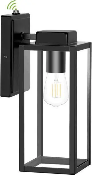 Large Outdoor Wall Light, 16 Inch Outdoor Wall Lantern, Dusk to Dawn Exterior Waterproof Wall Sconce, Anti-Rust Wall Mounted Lighting with Glass Shade, Matte Black Wall Lamp with E26 Socket for Porch Large Outdoor Wall Light, 16 Inch Outdoor Wall Lantern, Dusk to Dawn Exterior Waterproof Wall Sconce, Anti-Rust Wall Mounted Lighting with Glass Shade, Matte Black Wall Lamp with E26 Socket for Porch