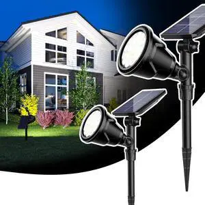 ROSHWEY Solar Spot Lights Outdoor - 600LM Spotlights Waterproof Outside Flood Lighting for Driveway Backyard Patio Garden Landscape Deck Garage (Cool White, 2 Pack) ROSHWEY Solar Spot Lights Outdoor - 600LM Spotlights Waterproof Outside Flood Lighting for Driveway Backyard Patio Garden Landscape Deck Garage (Cool White, 2 Pack)