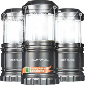 Bell+Howell 3 Pack Camping Lights & Lanterns for Power Outage, Collapsible Battery Powered LED Camping Lantern Lamp with Handle, Portable Ultra Bright for Power Outage Home Failure and Camping Bell+Howell 3 Pack Camping Lights & Lanterns for Power Outage, Collapsible Battery Powered LED Camping Lantern Lamp with Handle, Portable Ultra Bright for Power Outage Home Failure and Camping