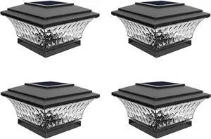 HUYIENO Solar Post Cap Lights Outdoor LED Lighting Deck Fence Cap Light Two Light Modes Warm White/Bright White Suitable for 4x4 Wooden Posts Black 4PK HUYIENO Solar Post Cap Lights Outdoor LED Lighting Deck Fence Cap Light Two Light Modes Warm White/Bright White Suitable for 4x4 Wooden Posts Black 4PK
