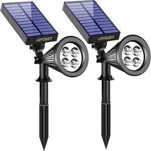 URPOWER Solar Lights Outdoor, 2-in-1 Solar Spot Lights Waterproof with 2 Lighting Modes, Adjustable Solar Powered Spotlights Auto On/Off Landscape Lights for Yard Garden Pathway, 2 Pack (Cool White) URPOWER Solar Lights Outdoor, 2-in-1 Solar Spot Lights Waterproof with 2 Lighting Modes, Adjustable Solar Powered Spotlights Auto On/Off Landscape Lights for Yard Garden Pathway, 2 Pack (Cool White)