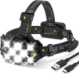 Victoper Headlamp Rechargeable, High Lumen Bright 10 LEDs Head Lamp, 8+2 Modes Head Light with Red Light for Adult, Waterproof Head Flashlight for Outdoor Running, Hunting, Camping, Hiking Victoper Headlamp Rechargeable, High Lumen Bright 10 LEDs Head Lamp, 8+2 Modes Head Light with Red Light for Adult, Waterproof Head Flashlight for Outdoor Running, Hunting, Camping, Hiking
