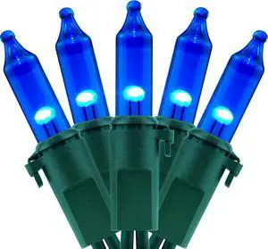 YULETIME 200 Blue Christmas String Lights, 2 Set 33 ft 100 ct Green Wire | Incandescent-Like LED Bulbs, End-to-End Connectable, UL Certified, 2-Strand, 66' Total Length, 4" Spacing YULETIME 200 Blue Christmas String Lights, 2 Set 33 ft 100 ct Green Wire | Incandescent-Like LED Bulbs, End-to-End Connectable, UL Certified, 2-Strand, 66' Total Length, 4" Spacing