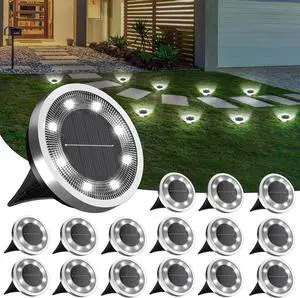 INCX Solar Ground Lights,16 Pack Solar Lights Outdoor Waterproof, Solar Garden Lights Landscape Lighting for Patio Pathway Lawn Yard Deck Driveway Walkway, Cold White INCX Solar Ground Lights,16 Pack Solar Lights Outdoor Waterproof, Solar Garden Lights Landscape Lighting for Patio Pathway Lawn Yard Deck Driveway Walkway, Cold White